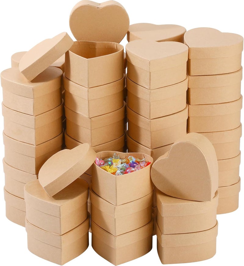 Geyee 24 Pcs Heart Shaped Paper Mache Box, Gift Box with Lid 3. 9 Inch Nesting DIY Cardboard for Decoupaging Painting Storing Jewelry Treasure - Image 1
